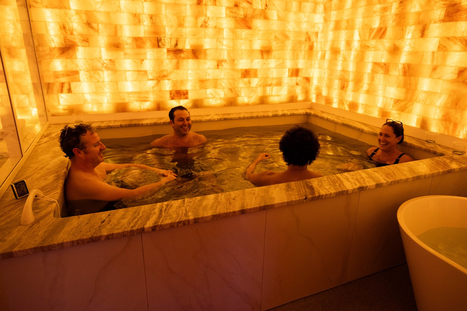 Group enjoying the Mineral Bath Room