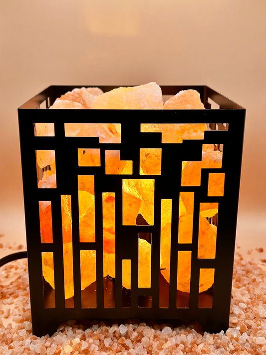 Himalayan Salt Lantern with Dimmer Switch.